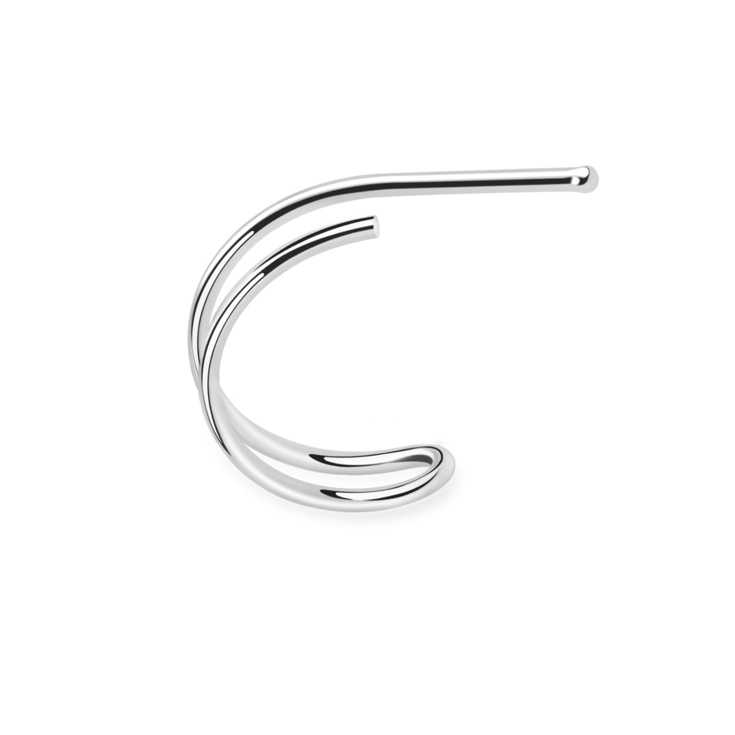 Double Hoop Nose Bone Stud - 925 Sterling Silver