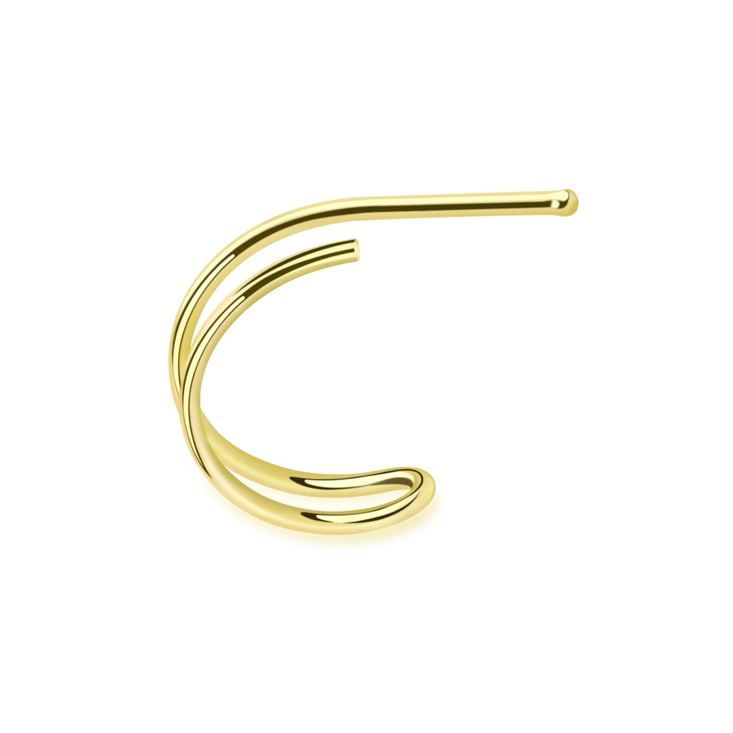 Double Hoop Nose Bone Stud - 925 Sterling Silver