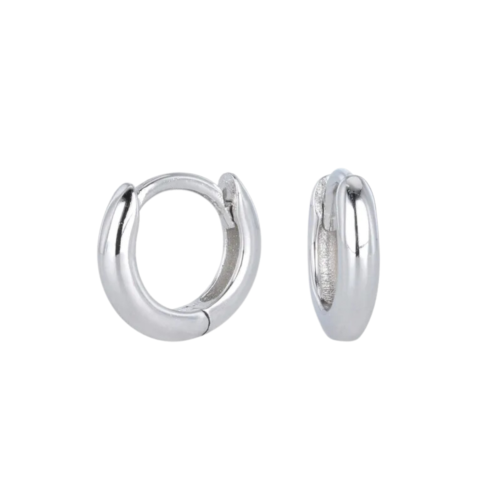 Thin Hinged Hoop Earrings - Pair - 925 Sterling Silver