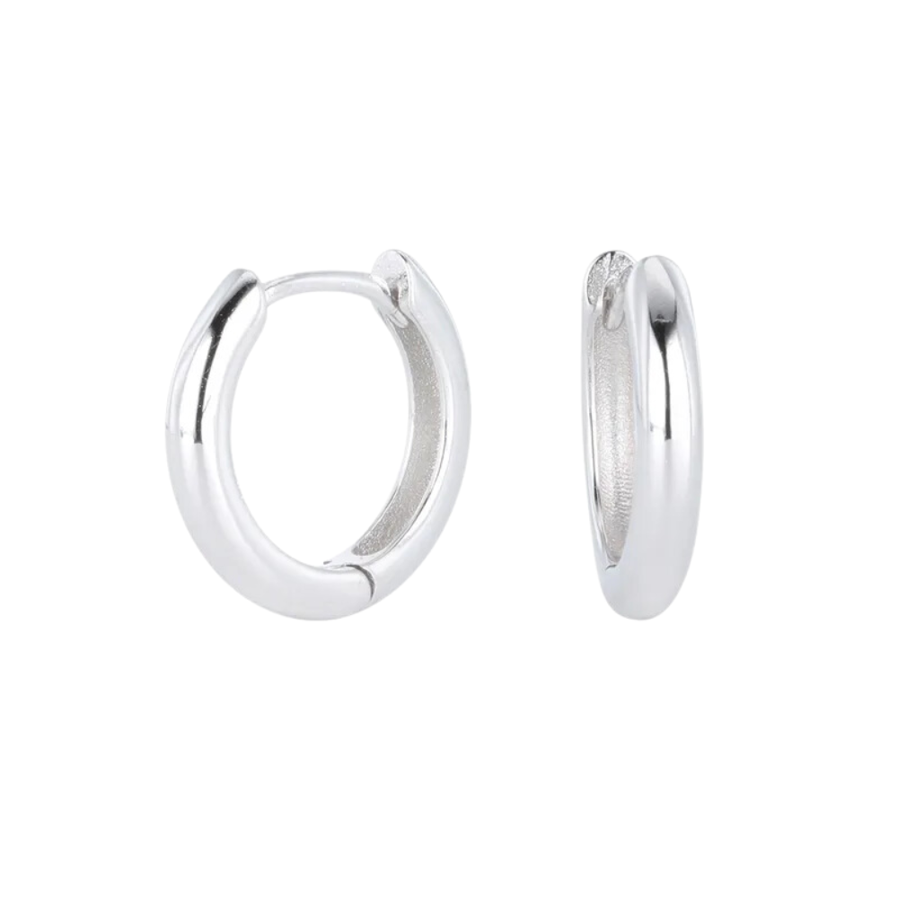 Thin Hinged Hoop Earrings - Pair - 925 Sterling Silver