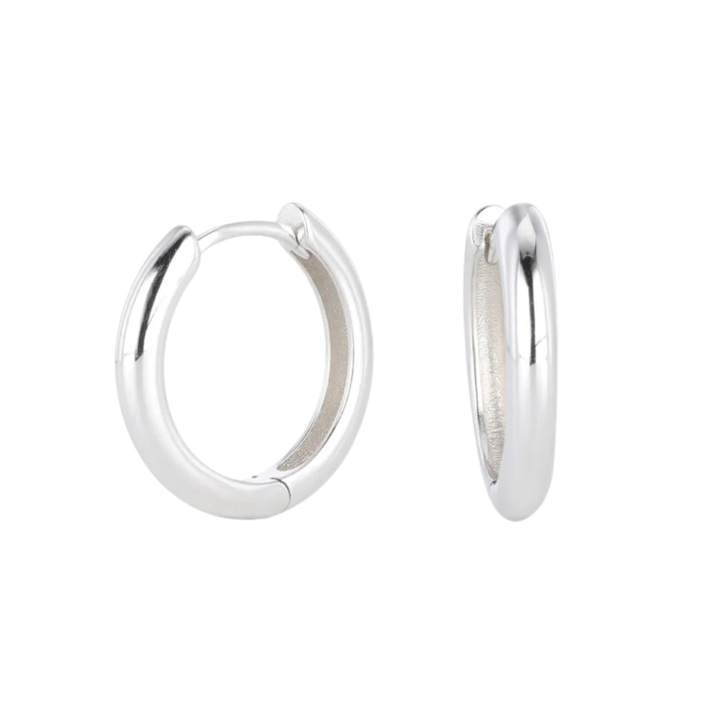 Thin Hinged Hoop Earrings - Pair - 925 Sterling Silver