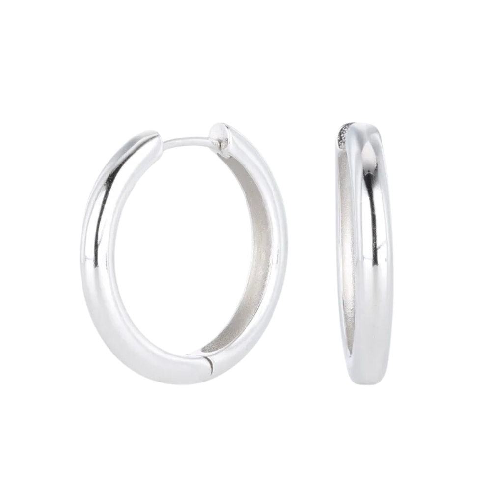 Thin Hinged Hoop Earrings - Pair - 925 Sterling Silver