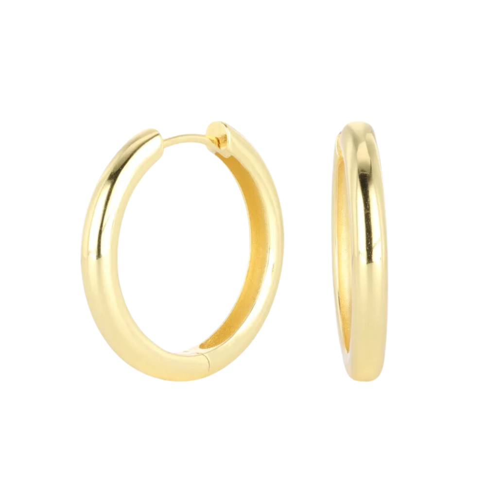 Thin Hinged Hoop Earrings - Pair - 925 Sterling Silver