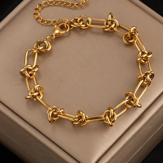 Ball Knot Chain Bracelet - Stainless Steel