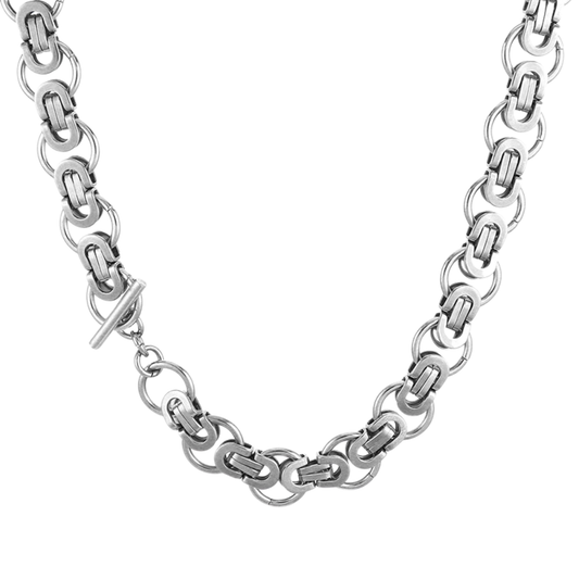 Round Link Chain Necklace - Stainless Steel
