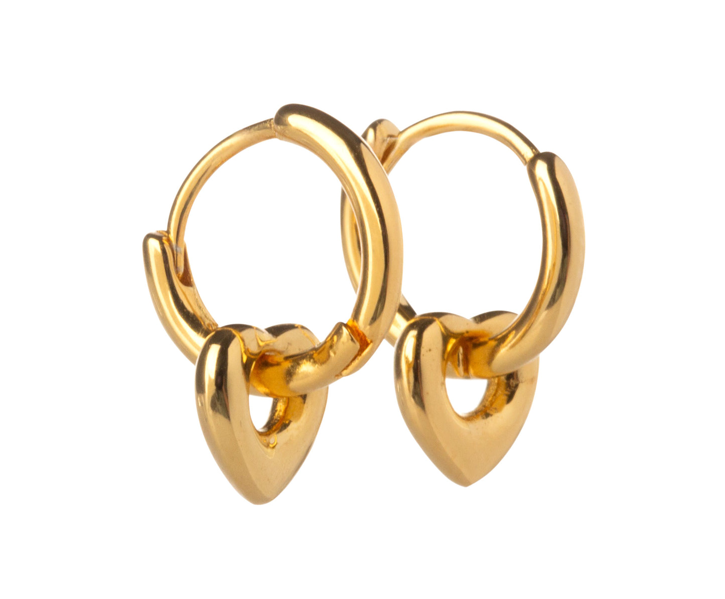 Heart Huggie Hoop Earrings - Pair - 925 Sterling Silver