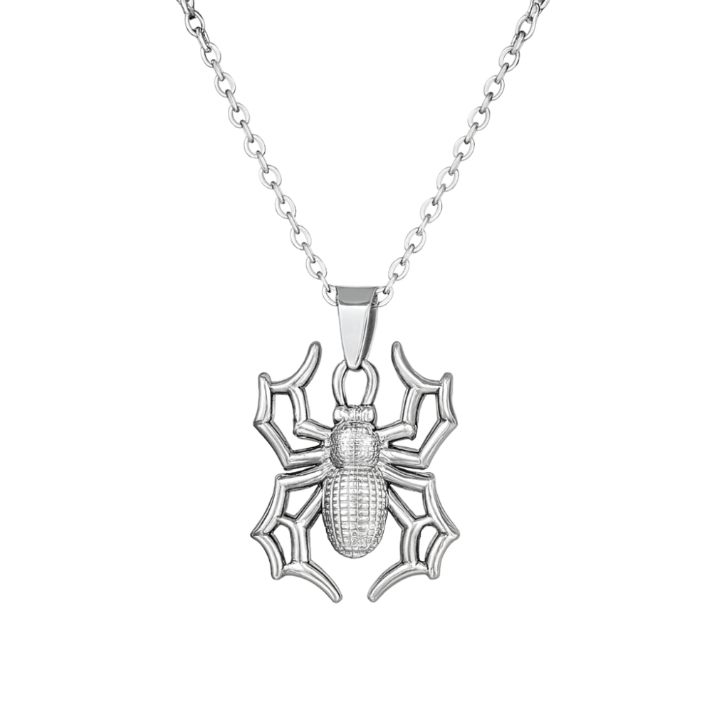 Spider Pendant Necklace - Stainless Steel
