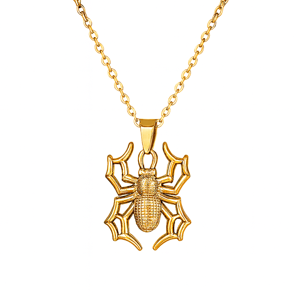 Spider Pendant Necklace - Stainless Steel