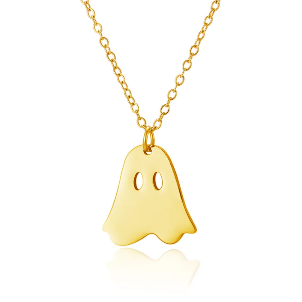 Ghost Pendant Necklace - Stainless Steel