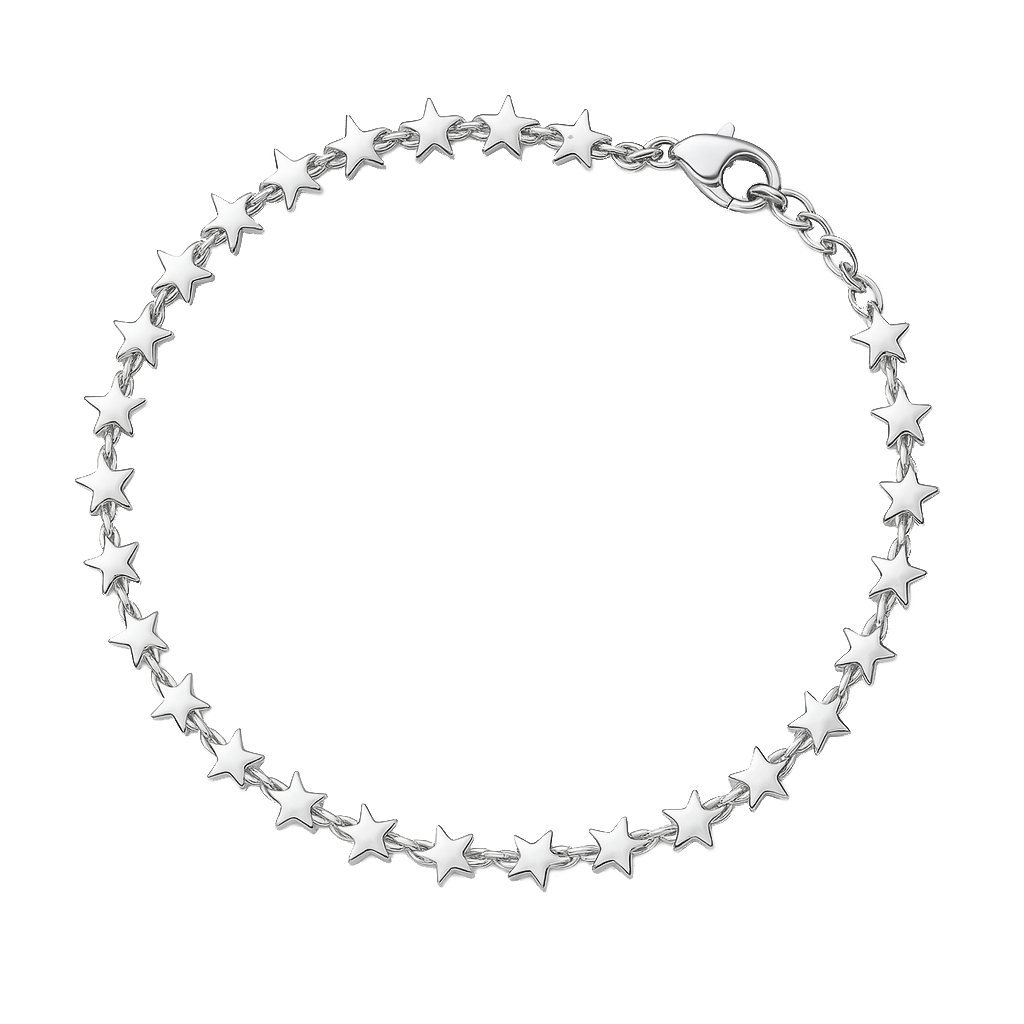 Star Lined Bracelet - 925 Sterling Silver