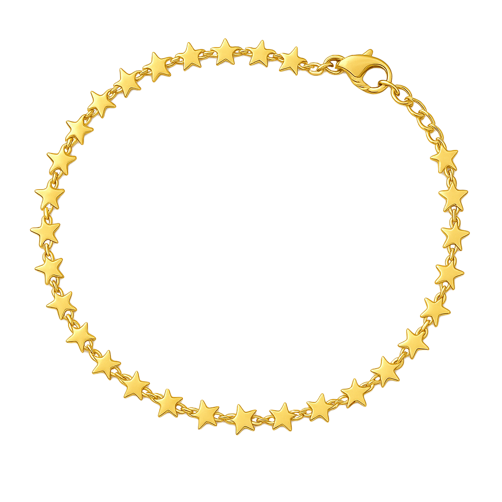 Star Lined Bracelet - 925 Sterling Silver