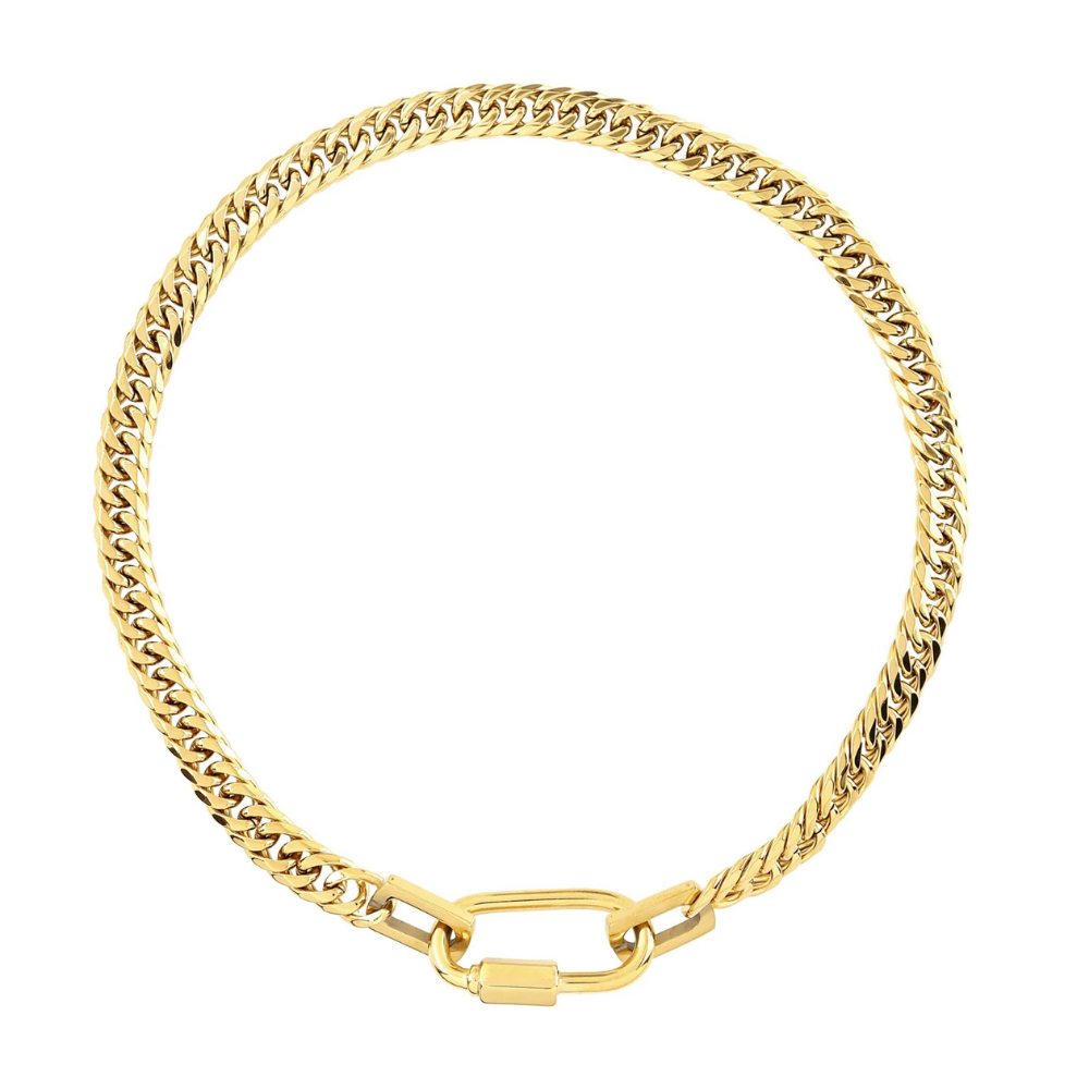 Chunky Carabiner Chain Necklace - Stainless Steel