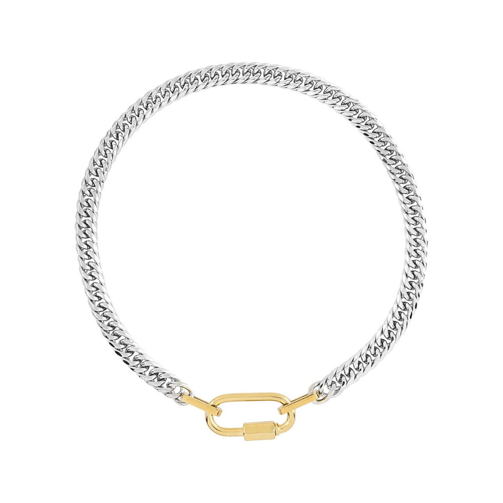 Chunky Carabiner Chain Necklace - Stainless Steel