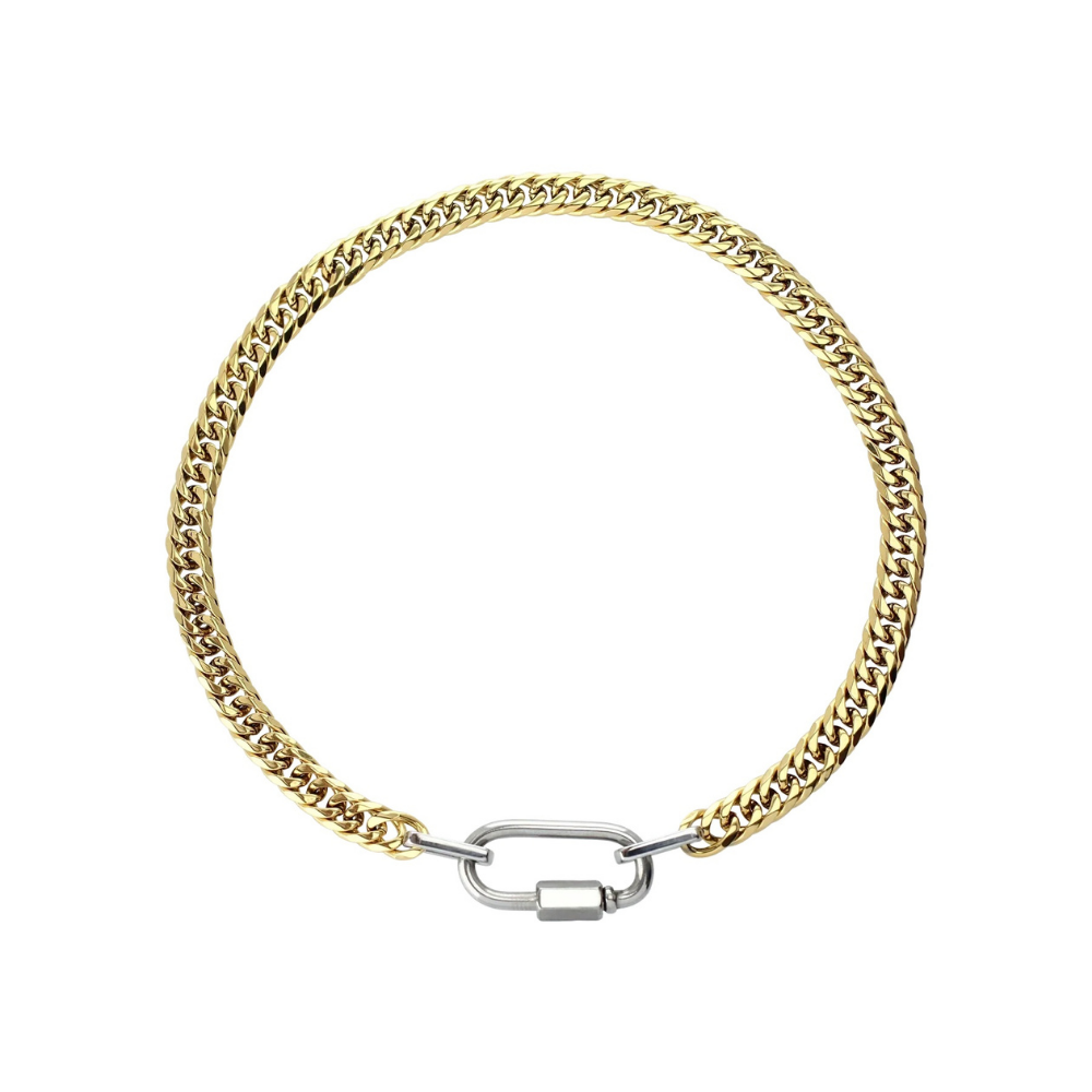 Chunky Carabiner Chain Necklace - Stainless Steel