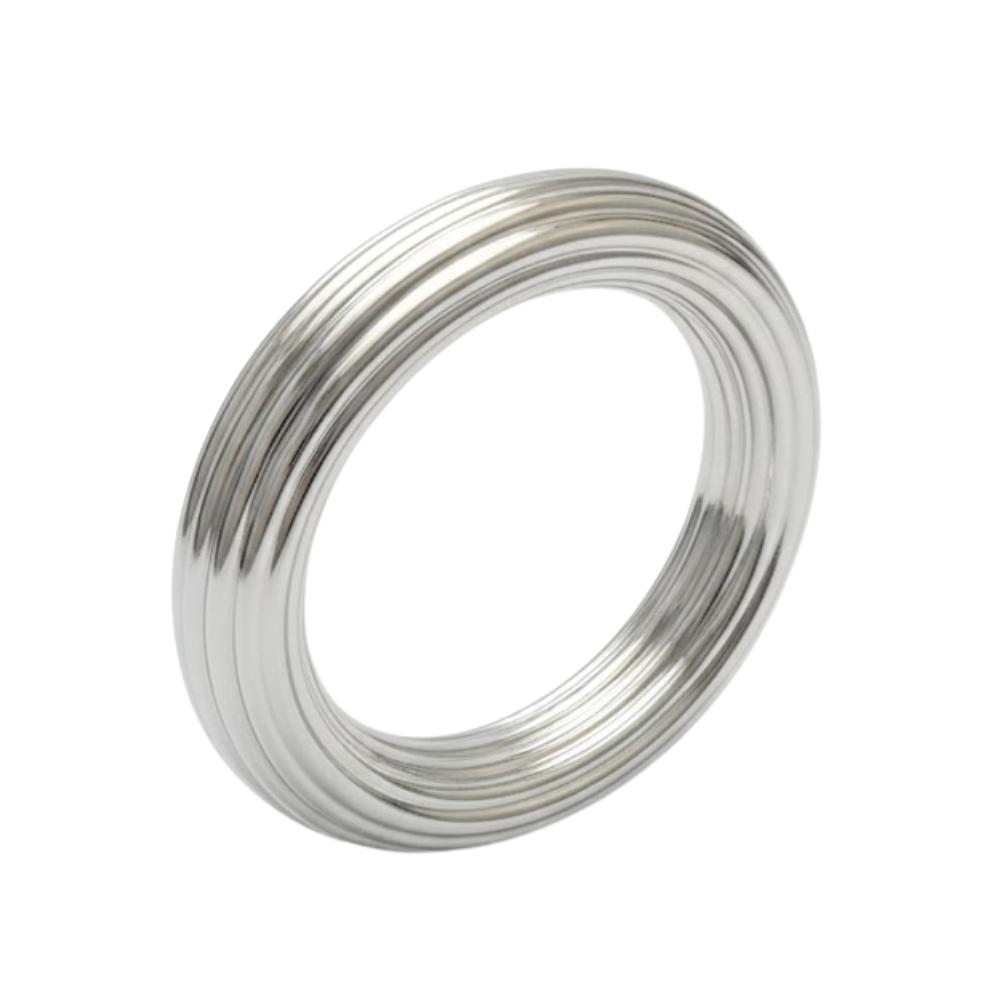 Striped Textured Bangle Bracelet - 304 Stainless Steel