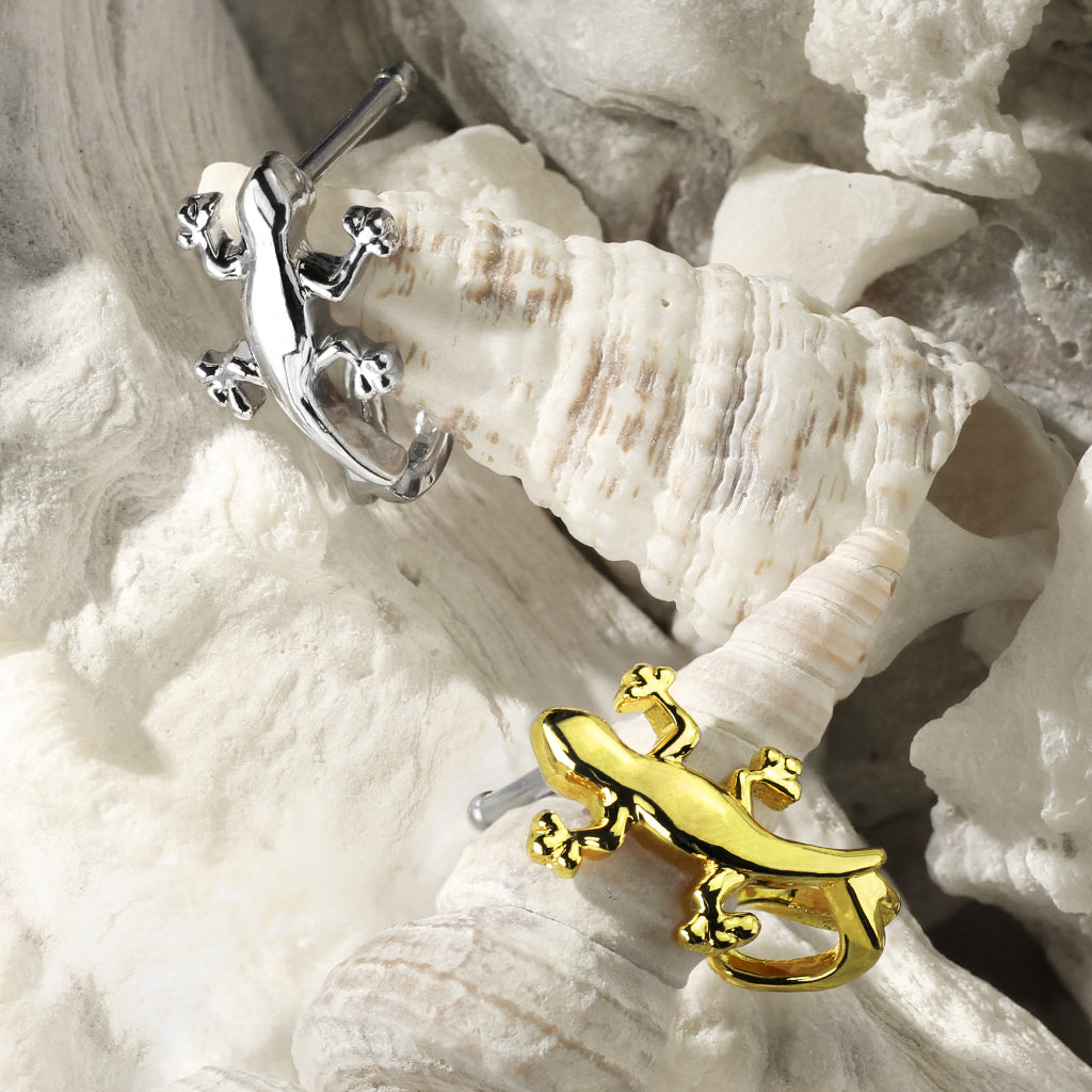Gecko Lizard Nose Bone Stud - Stainless Steel