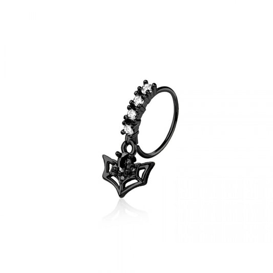 CZ Crystal Spiderweb Bendable Nose Ring - 316L Stainless Steel