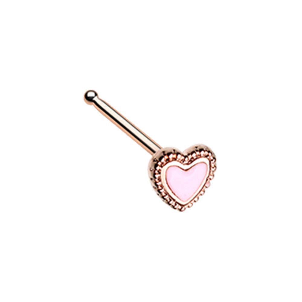 Doily Valentine Heart Nose Bone Stud
- Stainless Steel