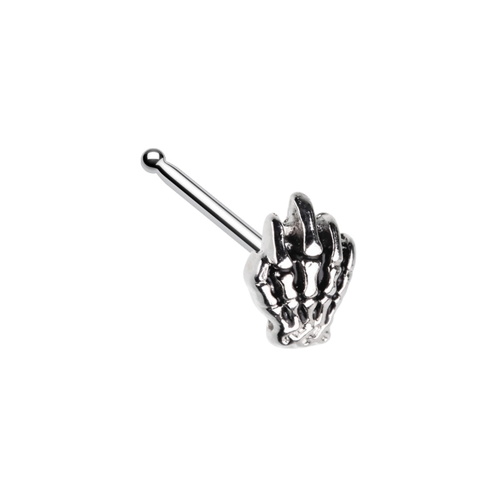 Skeleton Hand Nose Bone Stud - 316L Stainless Steel