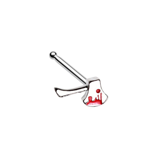 Bloody Axe Nose Bone Stud - Stainless Steel