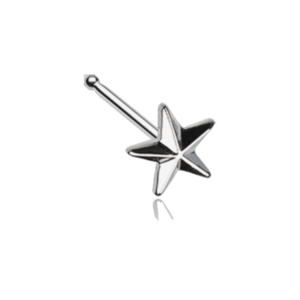 Nautical Star Nose Bone Stud - 316L Stainless Steel