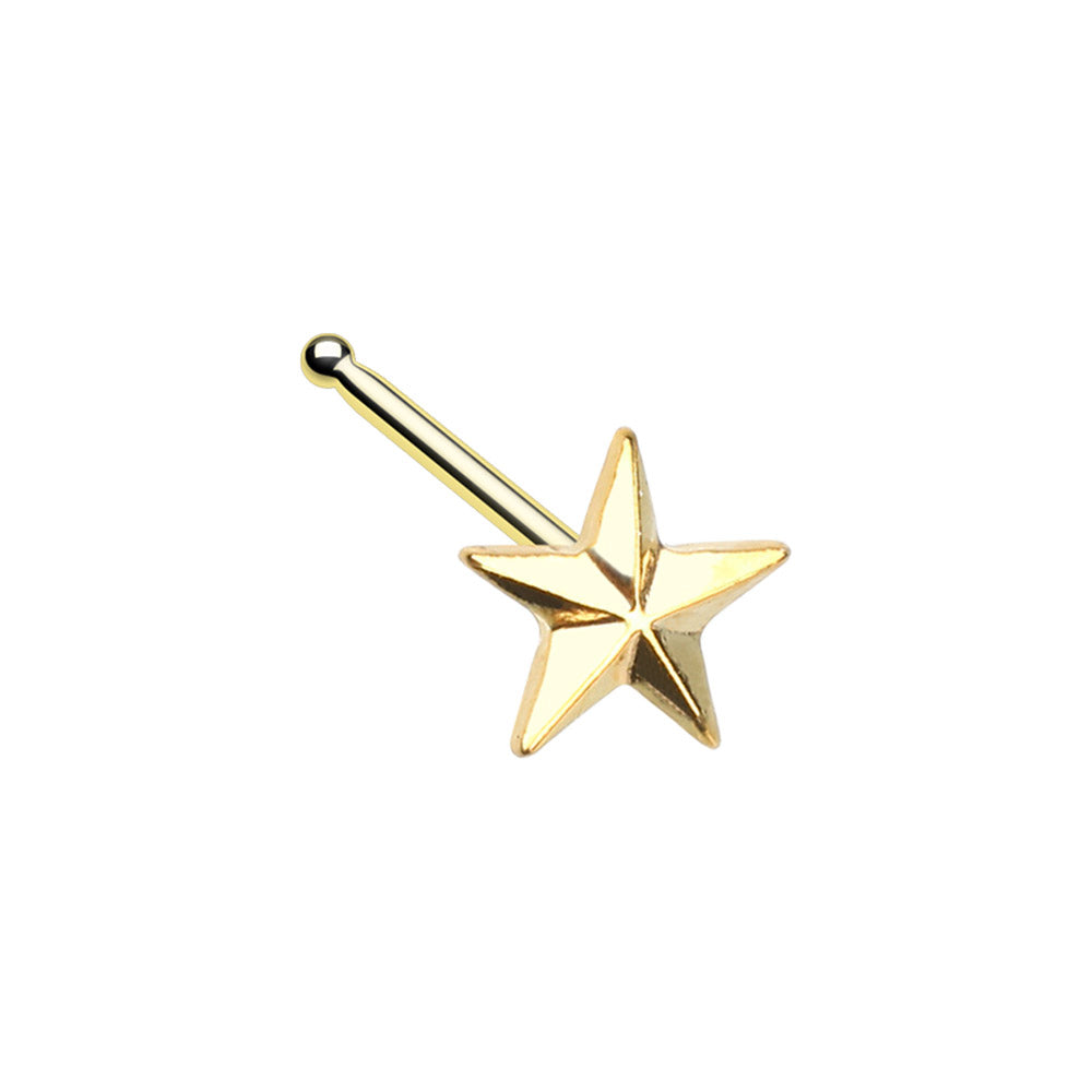 Nautical Star Nose Bone Stud - 316L Stainless Steel