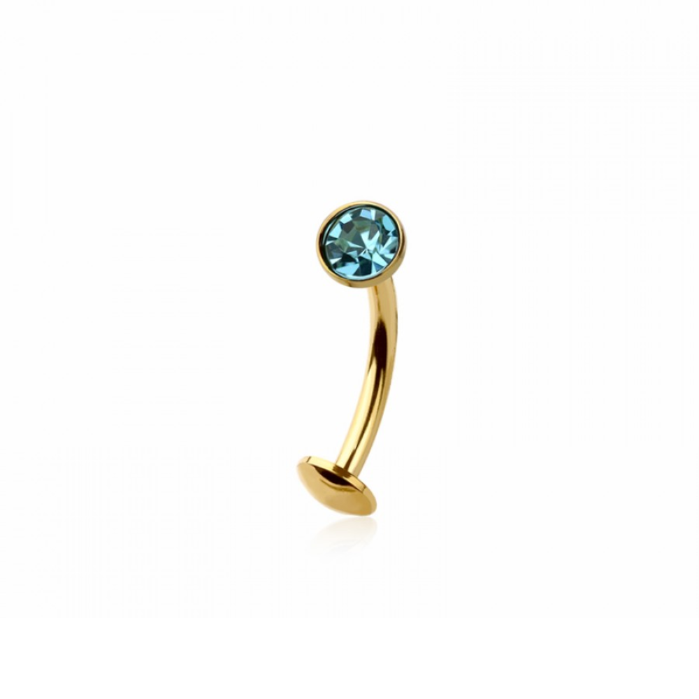 Threadless CZ Crystal Floating Belly Button Ring - 316L Stainless Steel