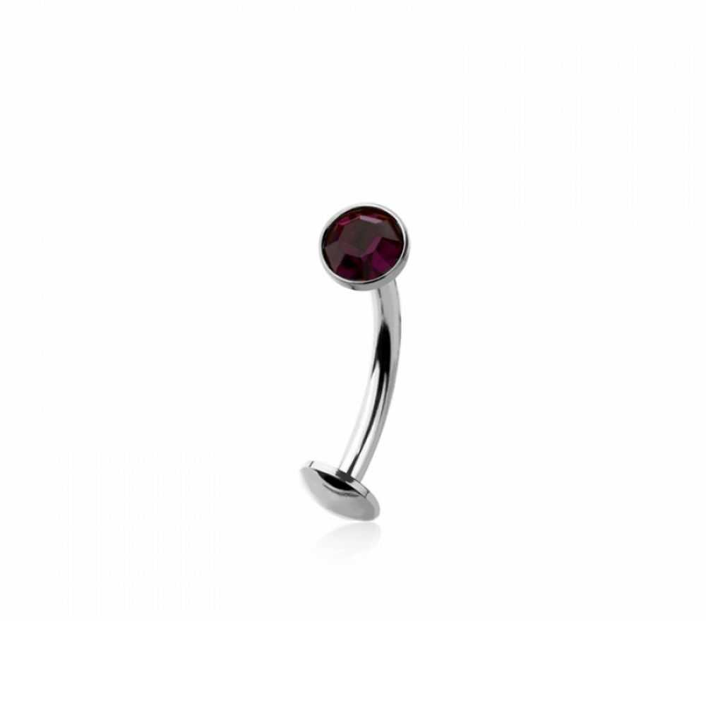 Threadless CZ Crystal Floating Belly Button Ring - 316L Stainless Steel