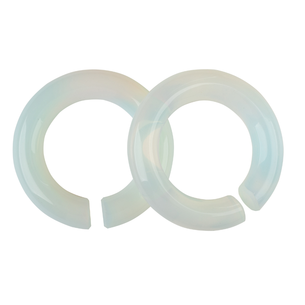 Opalite Hoop Plugs - Pair