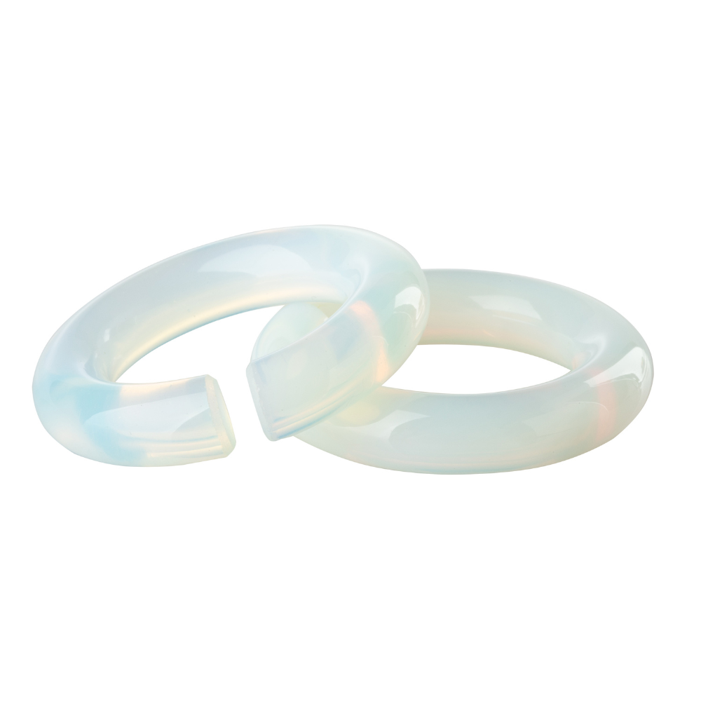 Opalite Hoop Plugs - Pair
