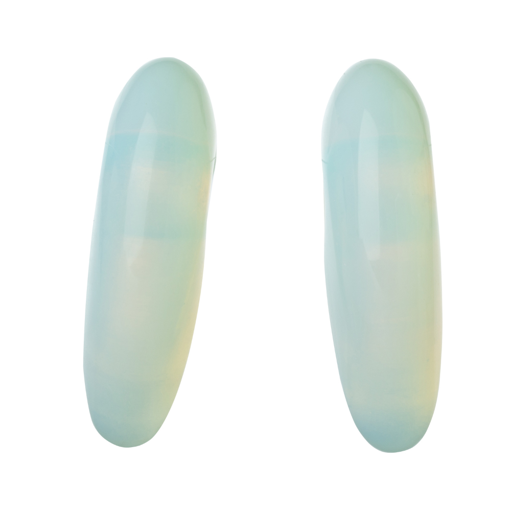 Opalite Keyhole Hanging Ear Weights - Pair