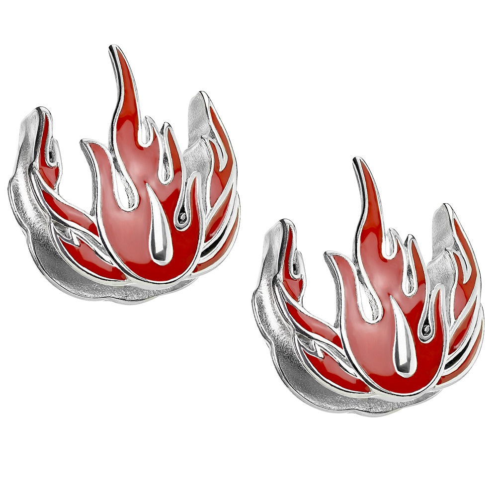 Red Flame Saddle Spreader Ear Gauges
- 316L Stainless Steel - Pair