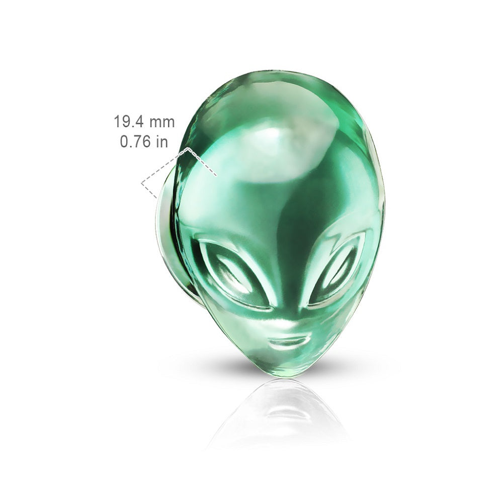Green Alien Head Double Flared Plugs
- Pair