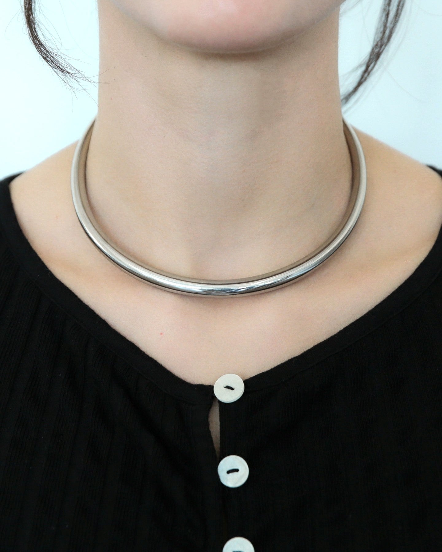 Collar Cuff Choker Necklace - Stainless Steel