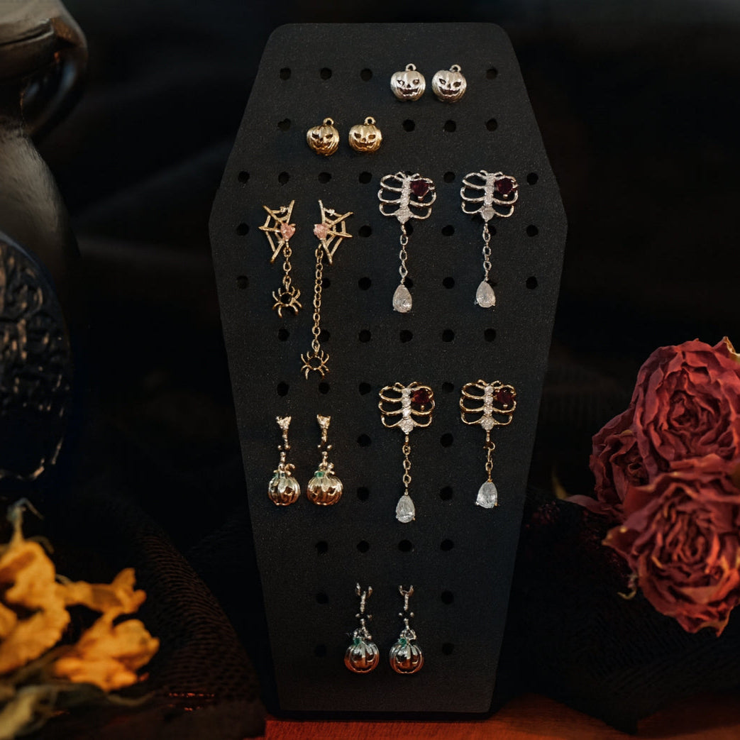 Black Coffin Shaped Jewelry Stud Display