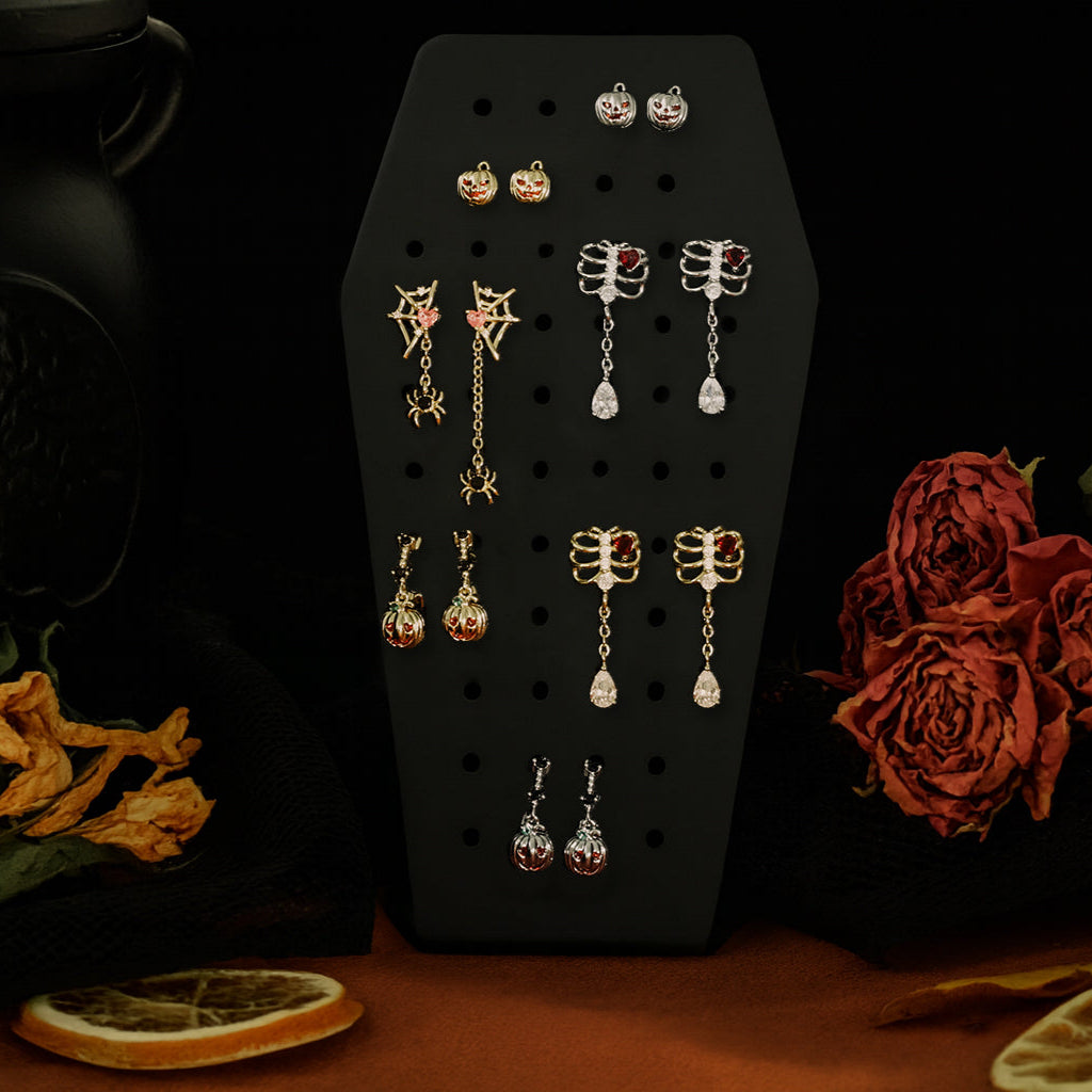 Black Coffin Shaped Jewelry Stud Display