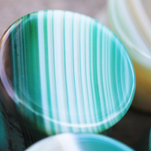 Green Agate Natural Stone Saddle Plugs
- Pair