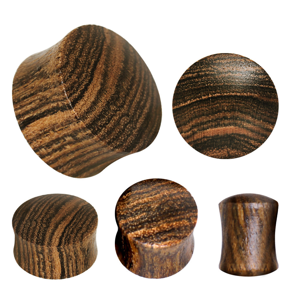 Organic Rose Wood Convex Saddle Plug Gauges - Pair