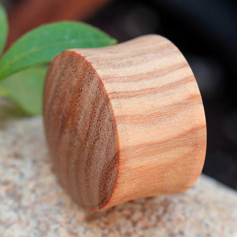 Organic Olive Wood Saddle Plug Gauges - Pair