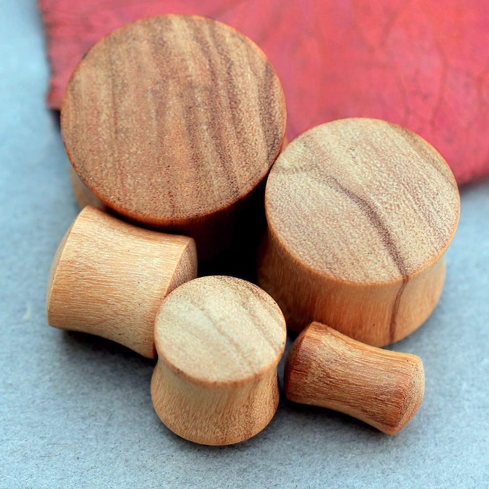 Organic Olive Wood Saddle Plug Gauges - Pair