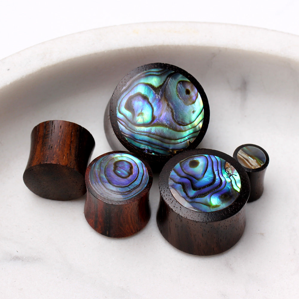 Organic Sono Wood with Abalone Inlay Saddle Plugs