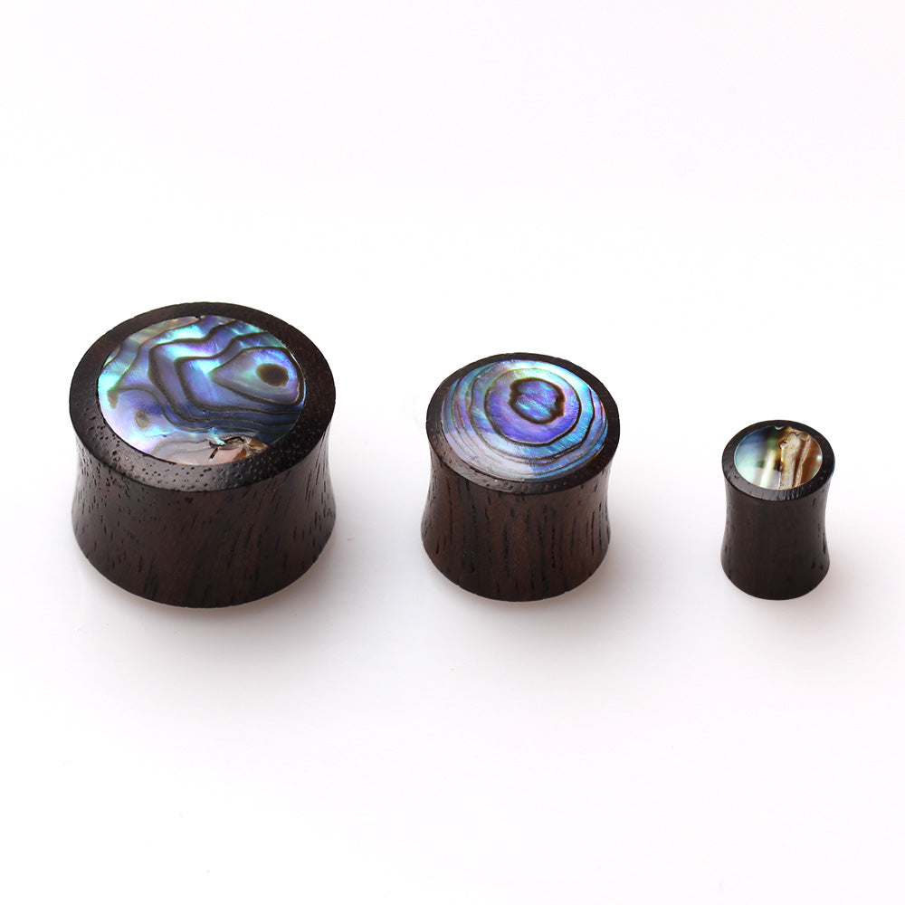 Organic Sono Wood with Abalone Inlay Saddle Plugs