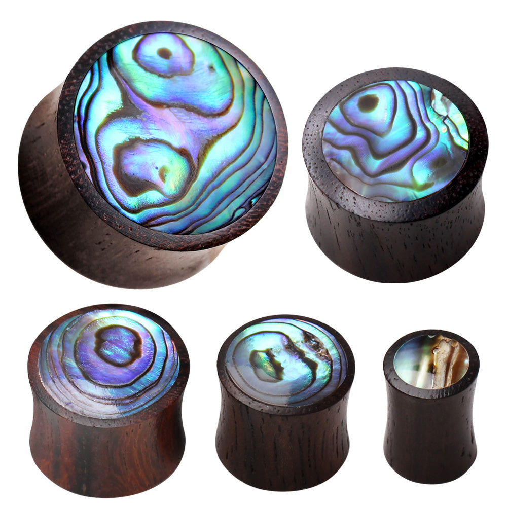 Organic Sono Wood with Abalone Inlay Saddle Plugs