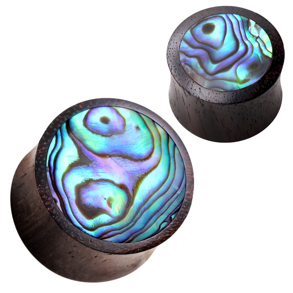 Organic Sono Wood with Abalone Inlay Saddle Plugs
