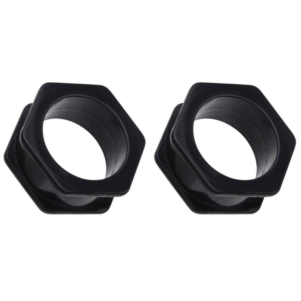 Hexagon Shaped Flexible Silicone Double Flared Tunnels - Pair
