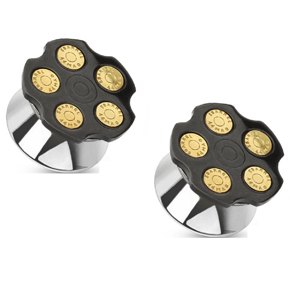 Loaded Gun Cylinder Saddle Fit Plugs - 316L Stainless Steel - Pair