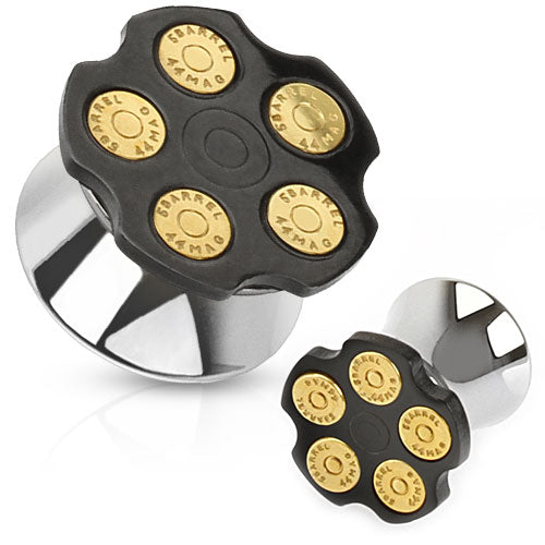 Loaded Gun Cylinder Saddle Fit Plugs - 316L Stainless Steel - Pair