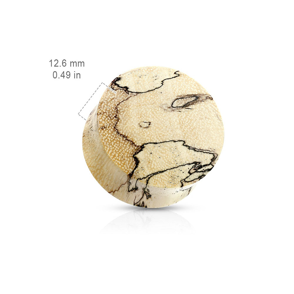Organic Spalted Tamarind Wood Double Flared Saddle Plug Gauges - Pair