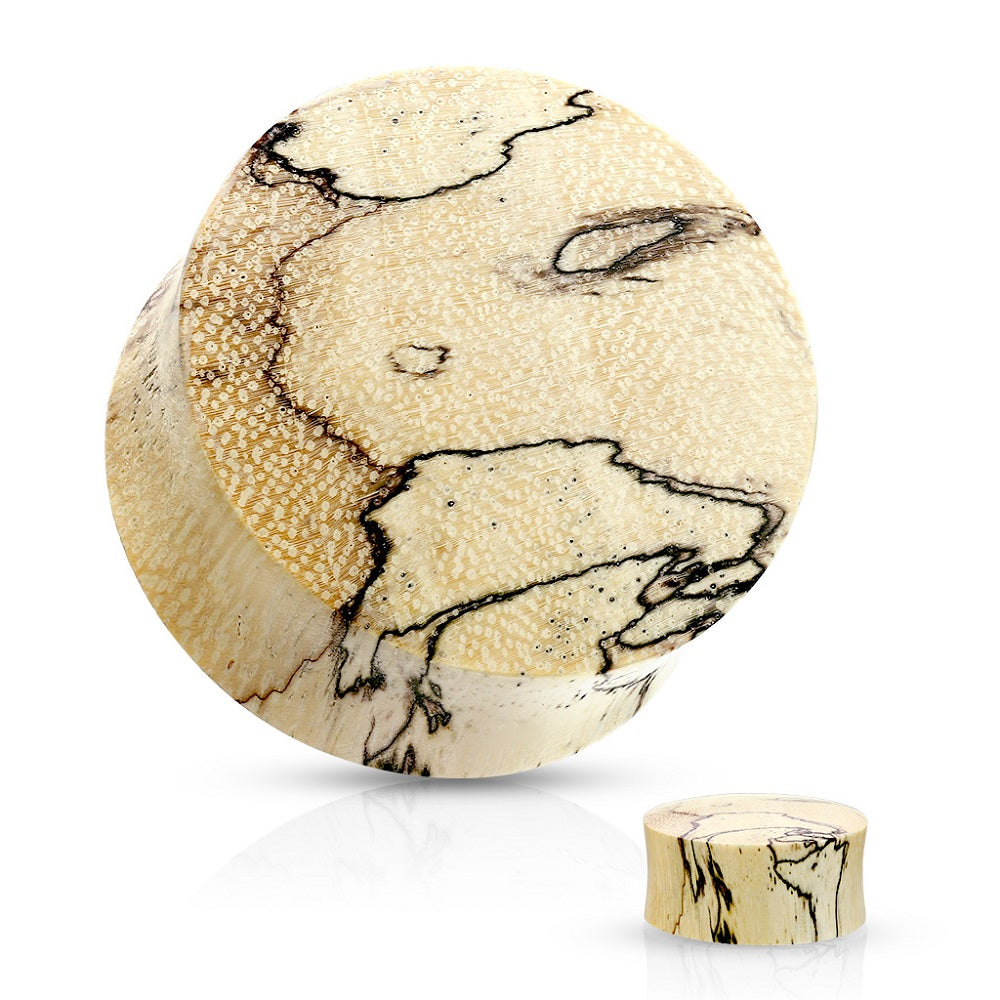 Organic Spalted Tamarind Wood Double Flared Saddle Plug Gauges - Pair