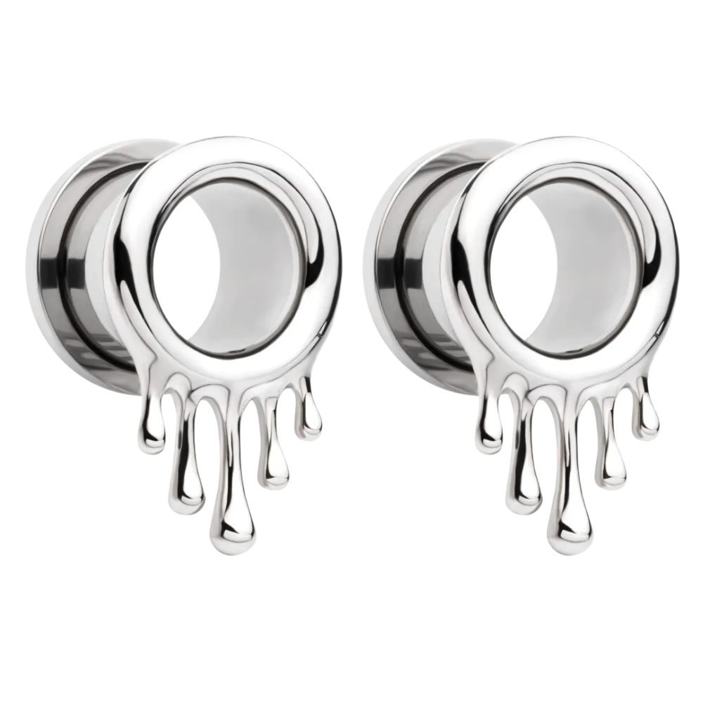 Dripping Design Screw Fit Tunnels - Pair - 316L Stainless Steel